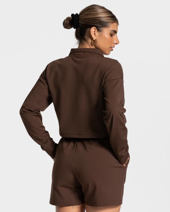 TEVEO affascinante maglione con zip FPR0H19 vestiario marrone donne