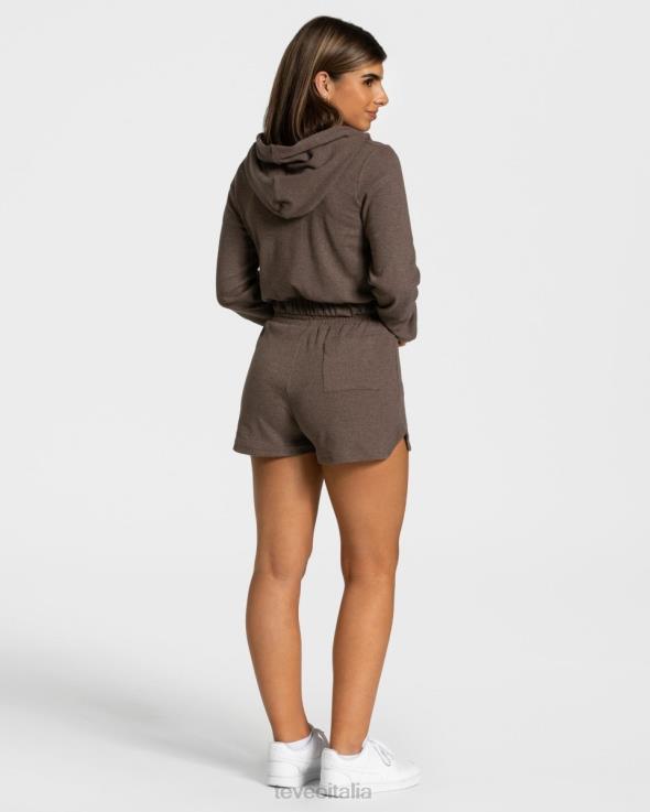 TEVEO felpa con cappuccio e zip lounge FPR0H45 vestiario Marrone scuro donne