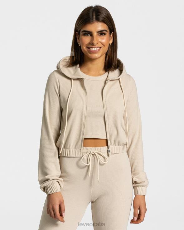 TEVEO felpa con cappuccio e zip lounge FPR0H46 vestiario beige donne