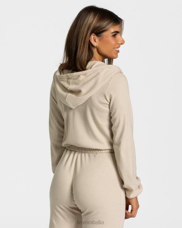 TEVEO felpa con cappuccio e zip lounge FPR0H46 vestiario beige donne
