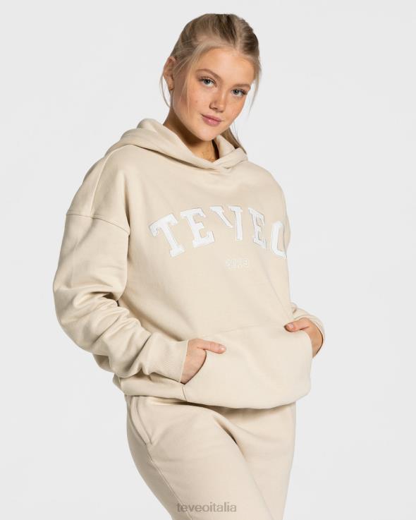 TEVEO felpa con cappuccio oversize da college FPR0H38 vestiario beige donne