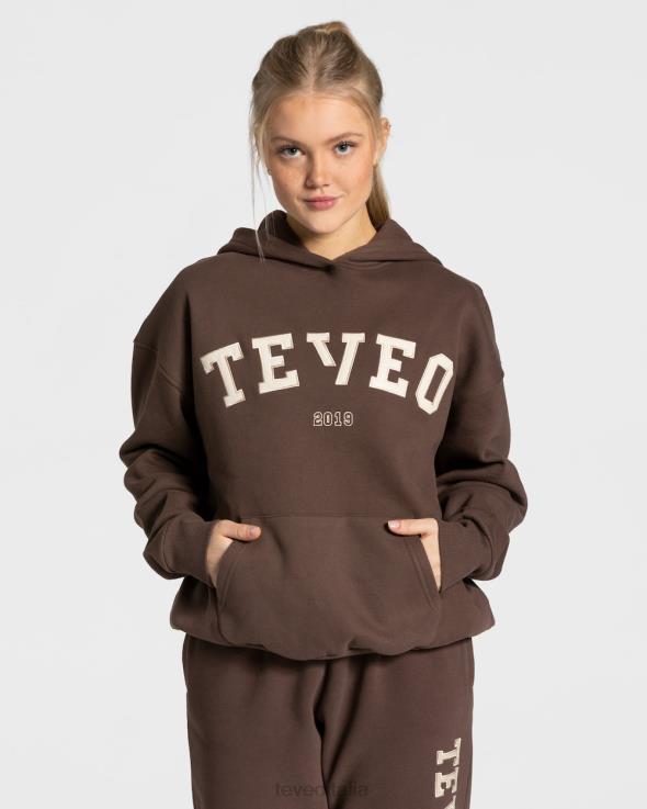 TEVEO felpa con cappuccio oversize da college FPR0H39 vestiario Marrone scuro donne