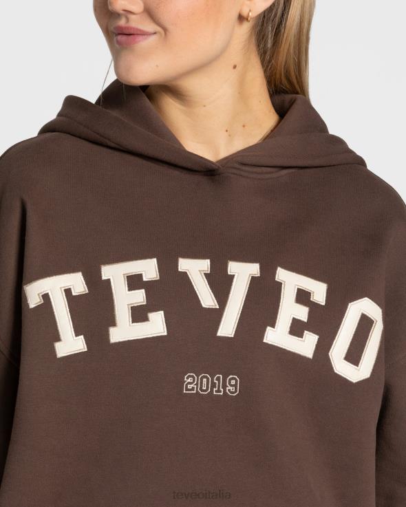 TEVEO felpa con cappuccio oversize da college FPR0H39 vestiario Marrone scuro donne