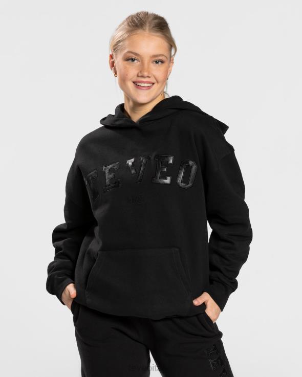 TEVEO felpa con cappuccio oversize da college FPR0H40 vestiario nero donne