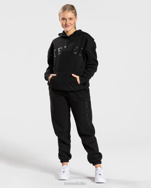 TEVEO felpa con cappuccio oversize da college FPR0H40 vestiario nero donne