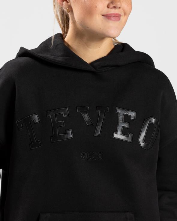 TEVEO felpa con cappuccio oversize da college FPR0H40 vestiario nero donne