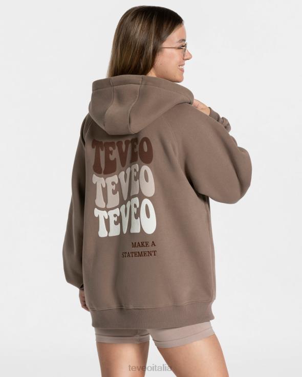 TEVEO giacca oversize color caramello FPR0H11 vestiario moka donne