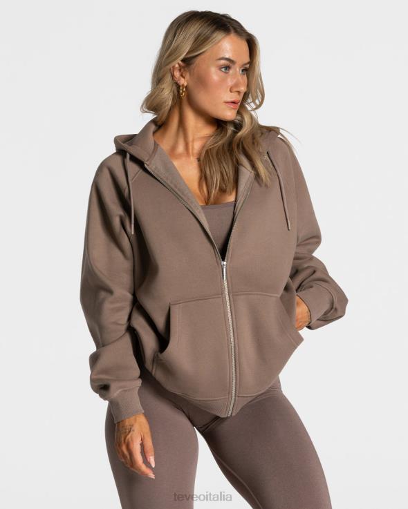 TEVEO giacca oversize di tendenza FPR0H27 vestiario moka donne