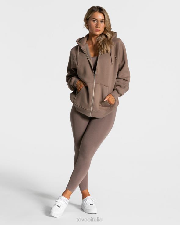 TEVEO giacca oversize di tendenza FPR0H27 vestiario moka donne