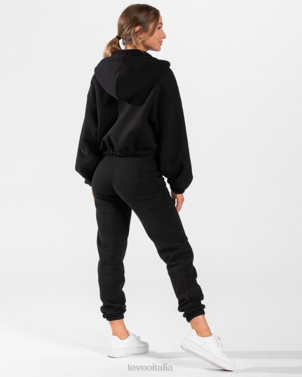 TEVEO iconica felpa con cappuccio oversize con zip FPR0H35 vestiario nero donne