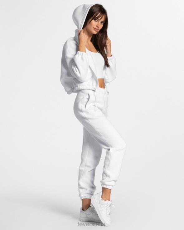 TEVEO iconica felpa con cappuccio oversize con zip FPR0H36 vestiario bianco donne