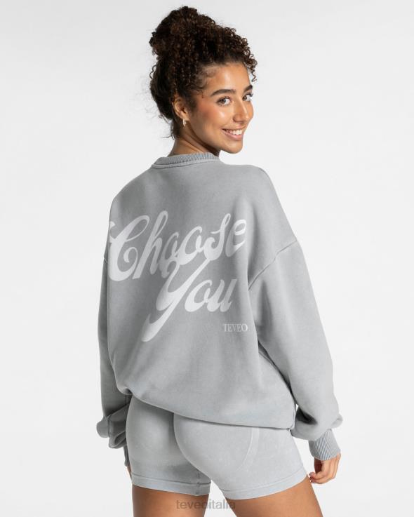TEVEO maglione oversize acido FPR0H3 vestiario grigio chiaro donne