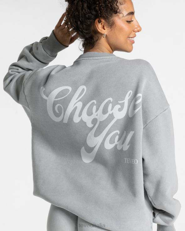 TEVEO maglione oversize acido FPR0H3 vestiario grigio chiaro donne