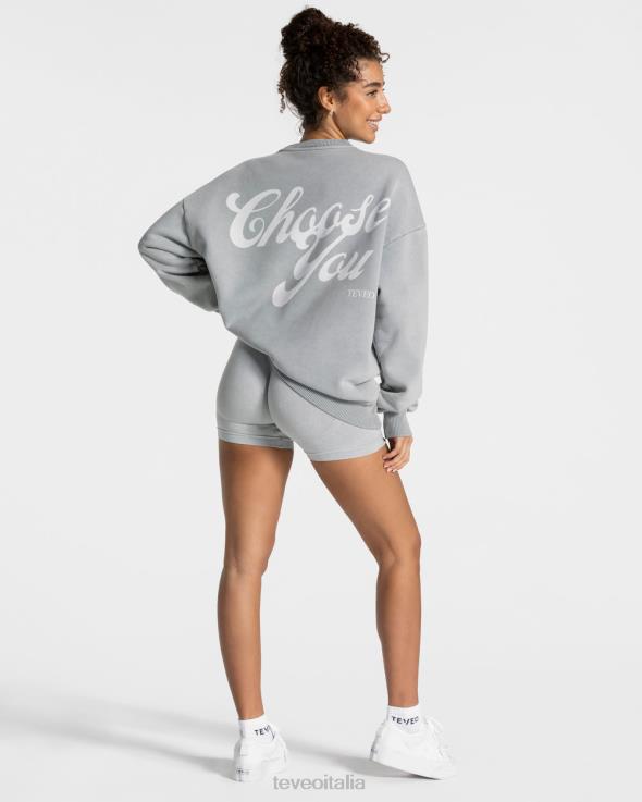 TEVEO maglione oversize acido FPR0H3 vestiario grigio chiaro donne