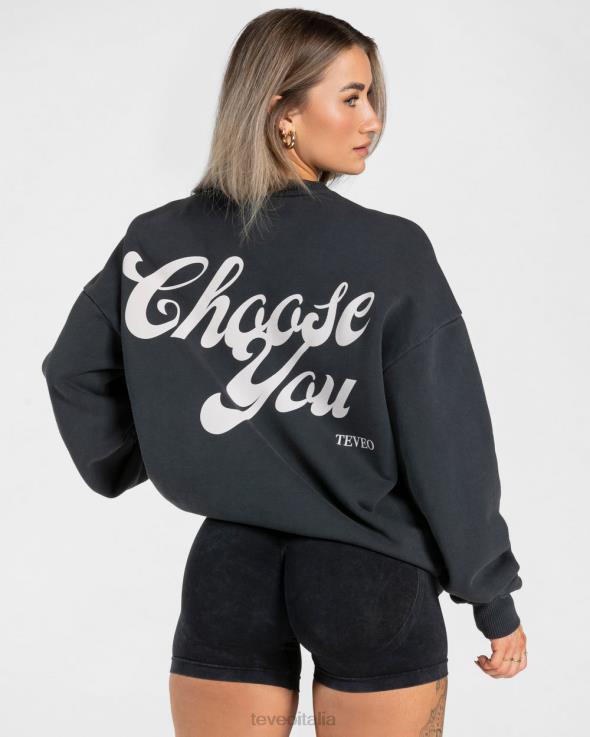 TEVEO maglione oversize acido FPR0H5 vestiario nero donne