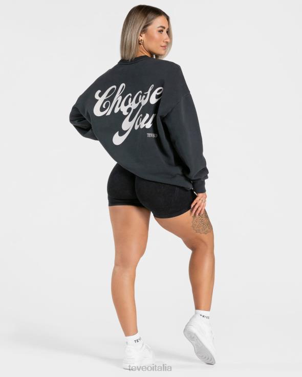 TEVEO maglione oversize acido FPR0H5 vestiario nero donne