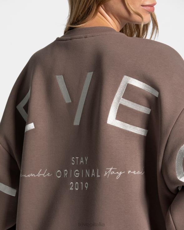TEVEO maglione oversize caratteristico FPR0H14 vestiario moka donne