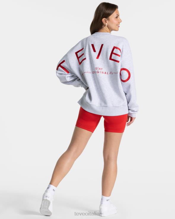 TEVEO maglione oversize caratteristico FPR0H7 vestiario grigio chiaro donne