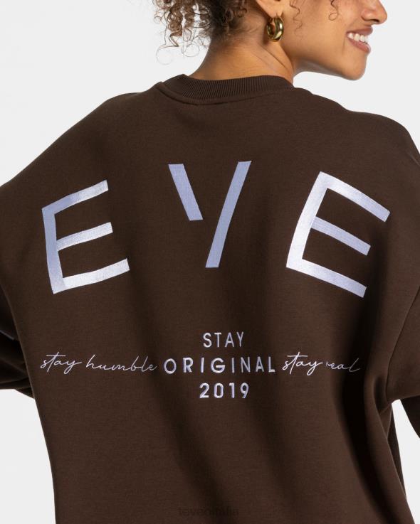 TEVEO maglione oversize caratteristico FPR0H9 vestiario Marrone scuro donne