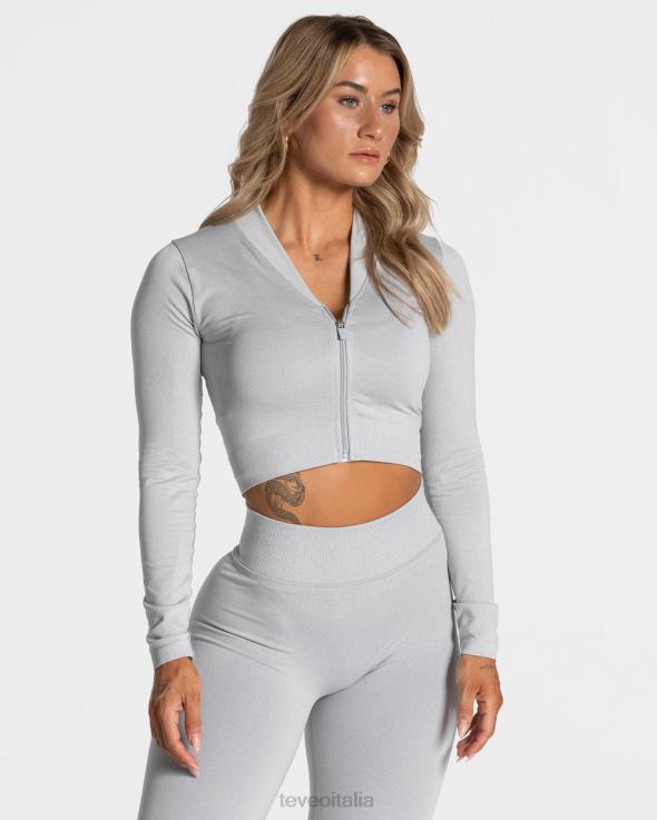 TEVEO giacca con zip di tendenza FPR0H170 vestiario grigio chiaro donne