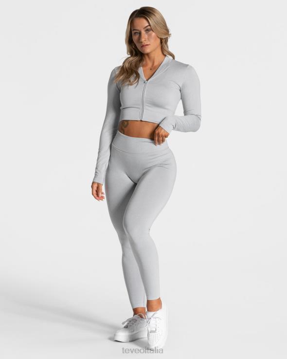 TEVEO giacca con zip di tendenza FPR0H170 vestiario grigio chiaro donne