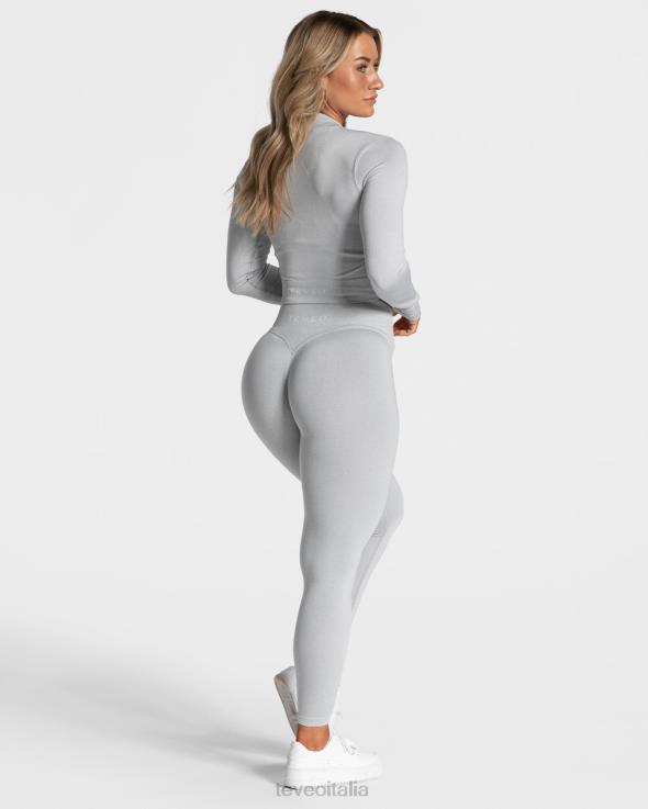 TEVEO giacca con zip di tendenza FPR0H170 vestiario grigio chiaro donne