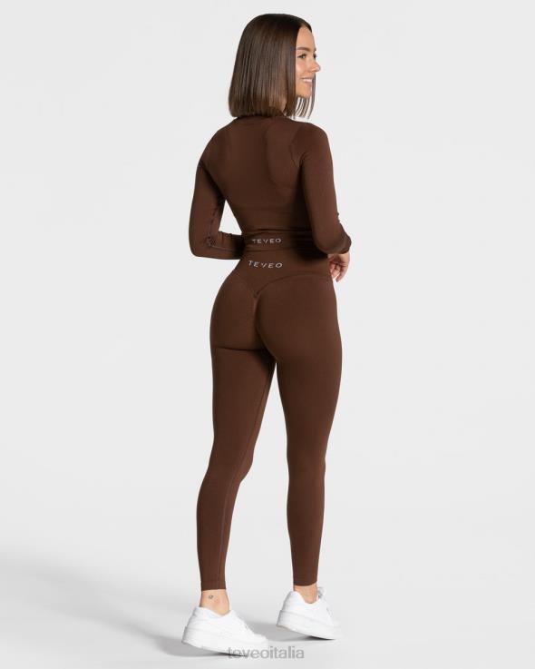 TEVEO giacca con zip di tendenza FPR0H171 vestiario caffè donne