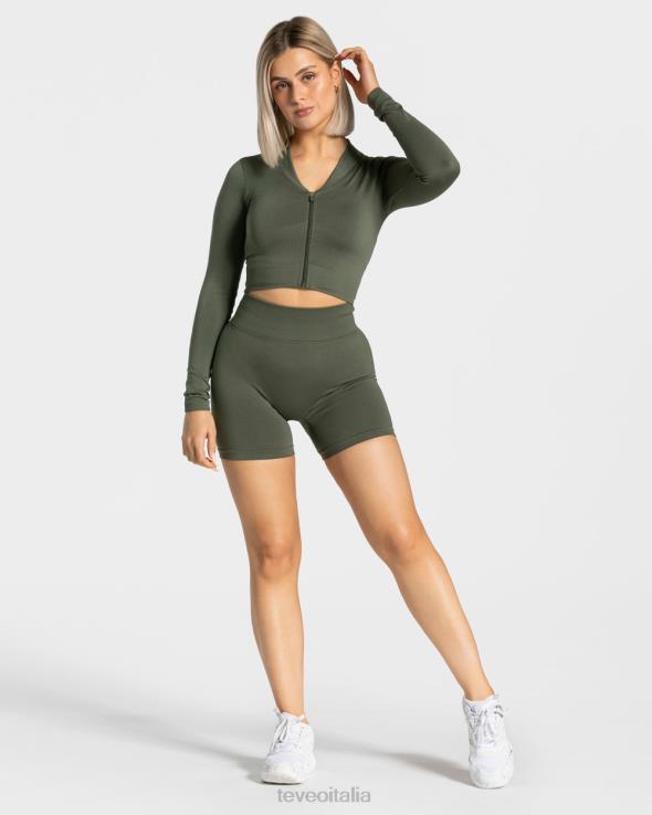 TEVEO giacca con zip di tendenza FPR0H172 vestiario cachi donne