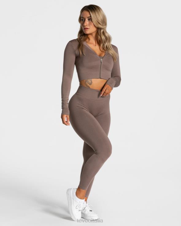 TEVEO giacca con zip di tendenza FPR0H173 vestiario moka donne