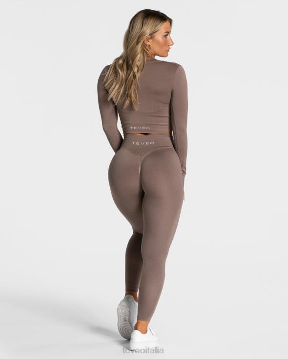 TEVEO giacca con zip di tendenza FPR0H173 vestiario moka donne