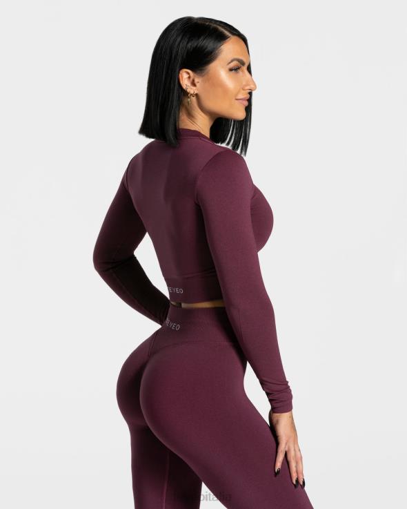 TEVEO giacca con zip di tendenza FPR0H174 vestiario prugna donne