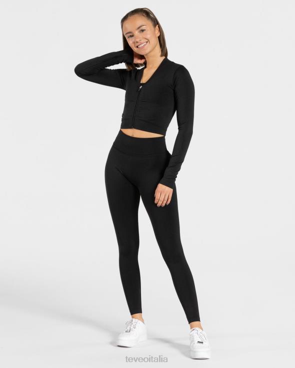 TEVEO giacca con zip di tendenza FPR0H176 vestiario nero donne