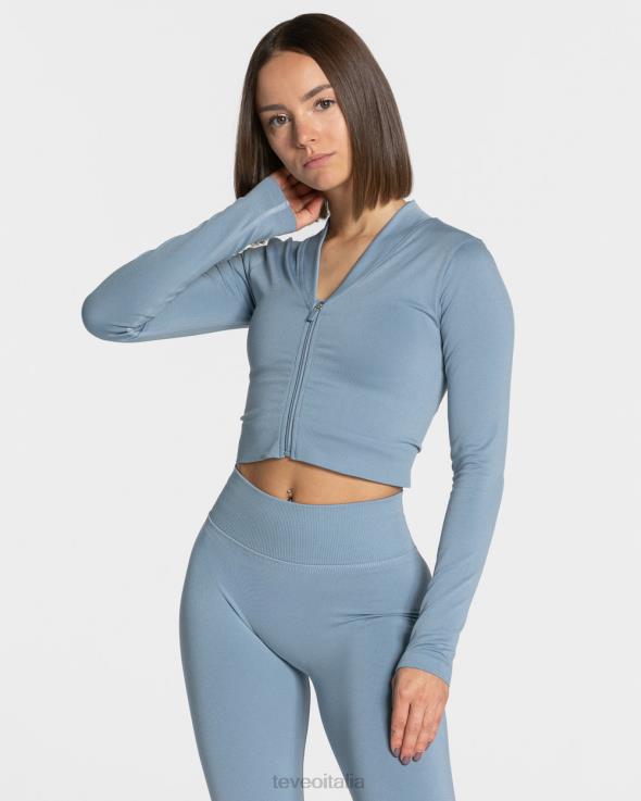 TEVEO giacca con zip di tendenza FPR0H177 vestiario Blu acciaio donne