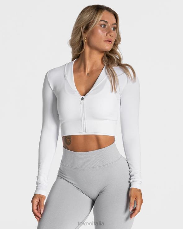 TEVEO giacca con zip di tendenza FPR0H178 vestiario bianco donne
