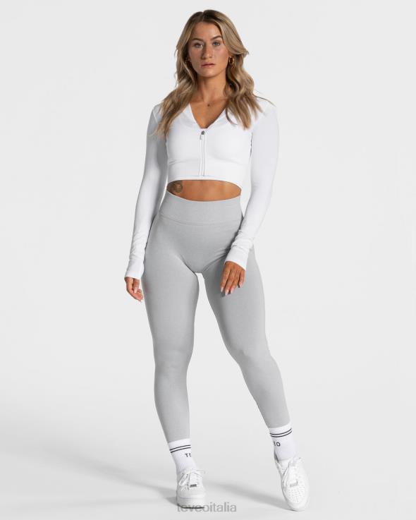 TEVEO giacca con zip di tendenza FPR0H178 vestiario bianco donne