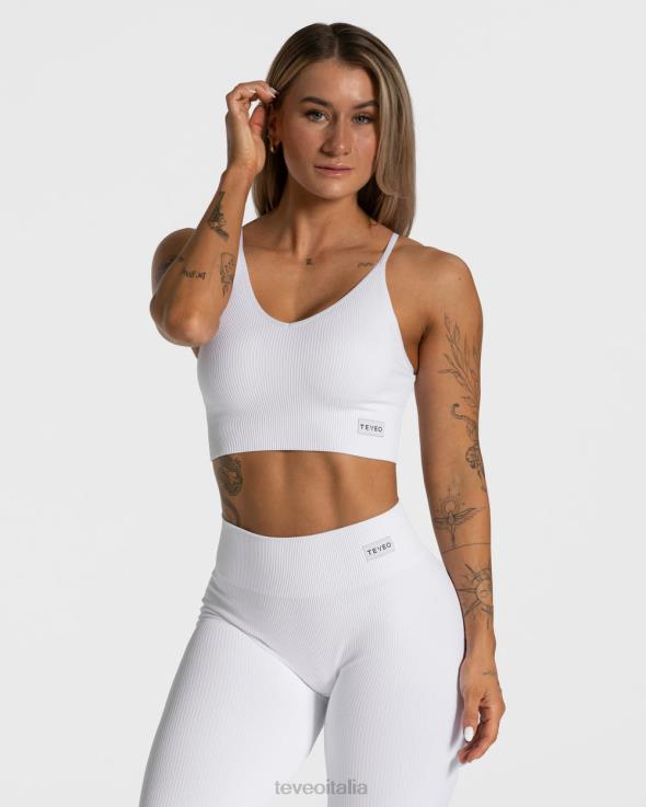 TEVEO elegante top incrociato FPR0H400 vestiario bianco donne