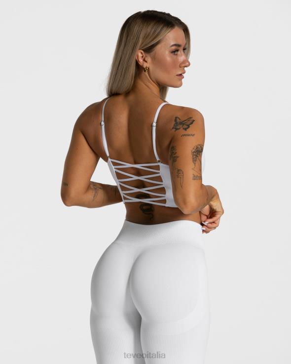 TEVEO elegante top incrociato FPR0H400 vestiario bianco donne