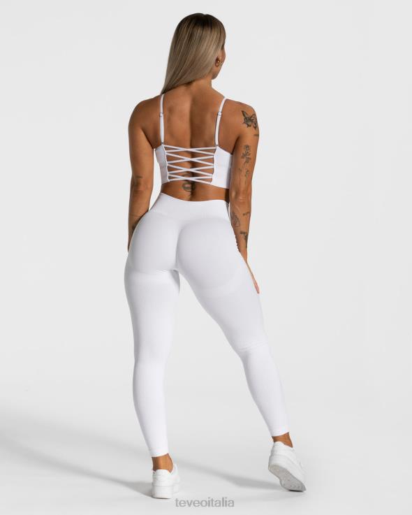 TEVEO elegante top incrociato FPR0H400 vestiario bianco donne