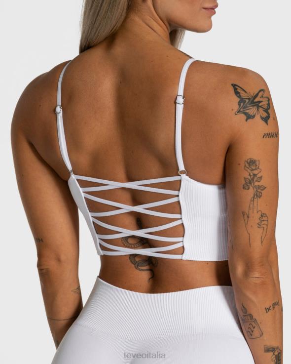 TEVEO elegante top incrociato FPR0H400 vestiario bianco donne