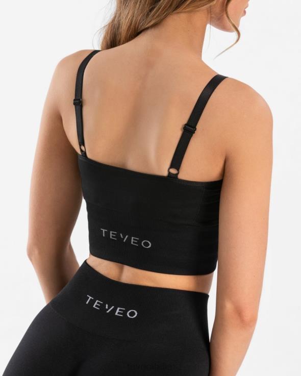 TEVEO top a V essenziale FPR0H386 vestiario nero donne