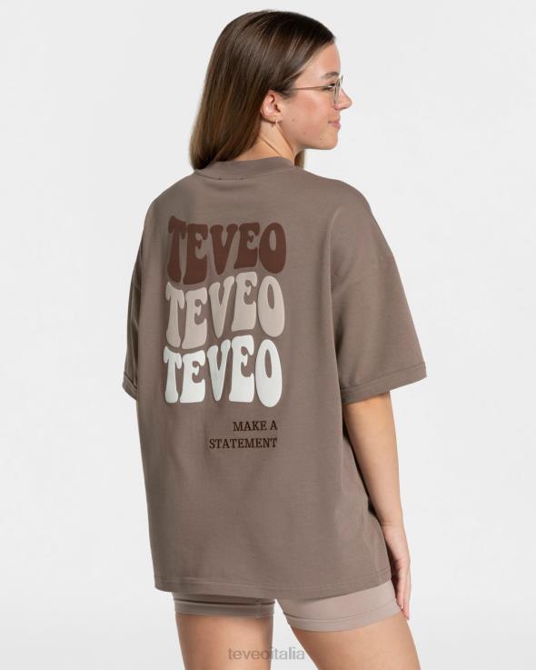 TEVEO maglietta oversize color caramello FPR0H471 vestiario moka donne