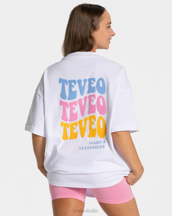 TEVEO maglietta oversize color caramello FPR0H474 vestiario bianco donne