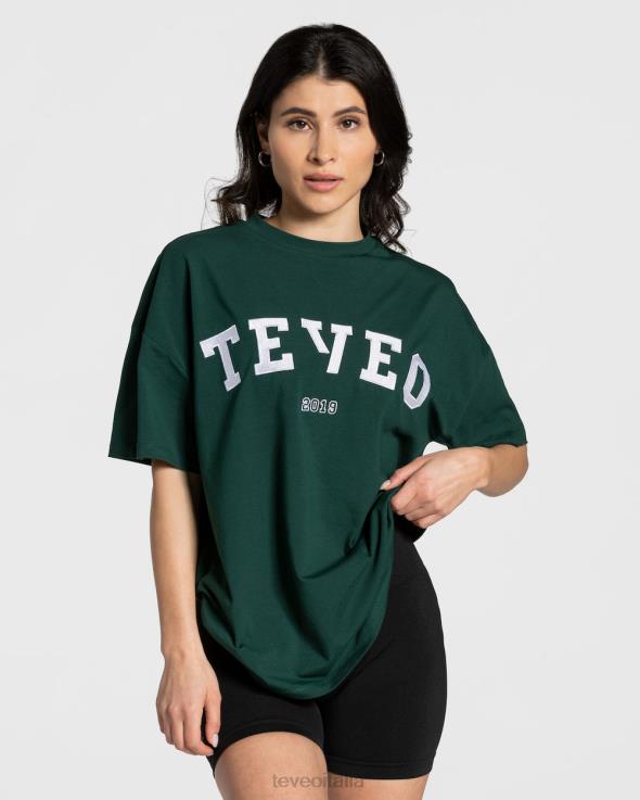 TEVEO maglietta oversize universitaria FPR0H476 vestiario verde scuro donne