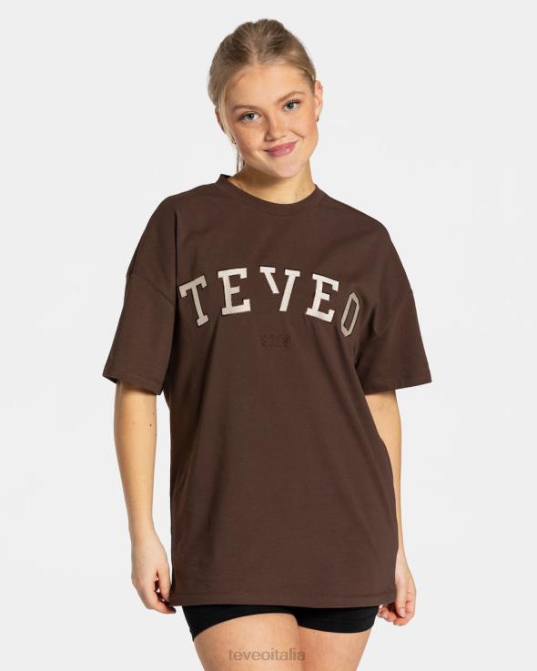 TEVEO maglietta oversize universitaria FPR0H477 vestiario Marrone scuro donne
