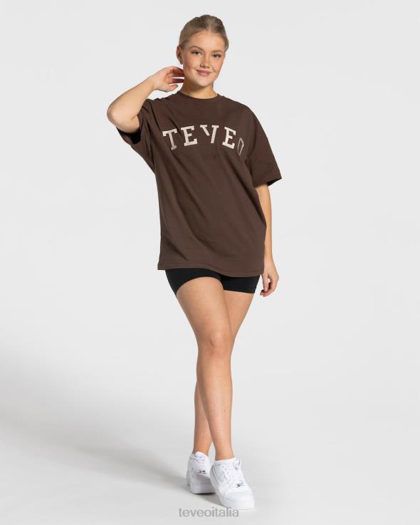 TEVEO maglietta oversize universitaria FPR0H477 vestiario Marrone scuro donne