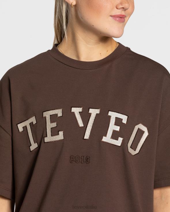TEVEO maglietta oversize universitaria FPR0H477 vestiario Marrone scuro donne