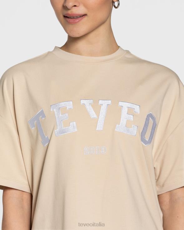 TEVEO maglietta oversize universitaria FPR0H478 vestiario beige donne
