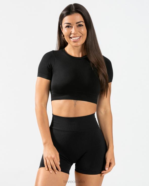 TEVEO maglietta ritagliata per tutti i giorni FPR0H488 vestiario nero donne