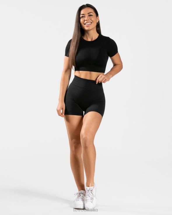 TEVEO maglietta ritagliata per tutti i giorni FPR0H488 vestiario nero donne