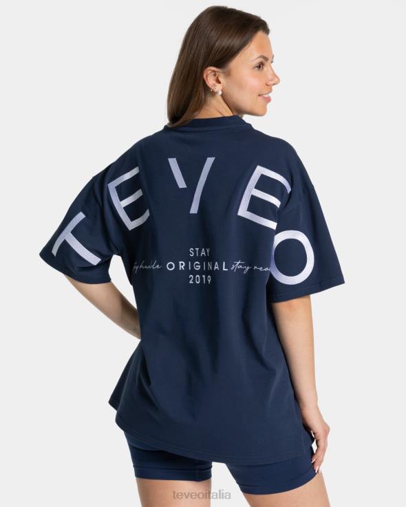 TEVEO t-shirt oversize firmata FPR0H463 vestiario blu scuro donne